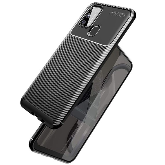 Samsung Galaxy M31 Kılıf CaseUp Fiber Design Siyah 4